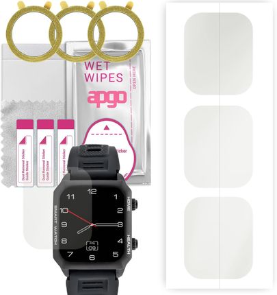 3x Folia ochronna hydrożelowa MATOWA do Watchmark Kardiowatch Focus - apgo Smartwatch Hydrogel MATTE Protection Ochrona na ekran smartwatcha