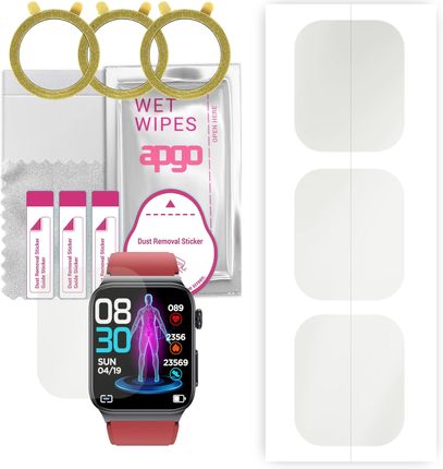 3x Folia ochronna hydrożelowa MATOWA do Watchmark Kardiowatch Cardio One - apgo Smartwatch Hydrogel MATTE Protection Ochrona na ekran smartwatcha