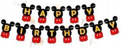 Zdjęcie Girlanda Baner Myszka Miki Happy Birthday Impreza - Reda