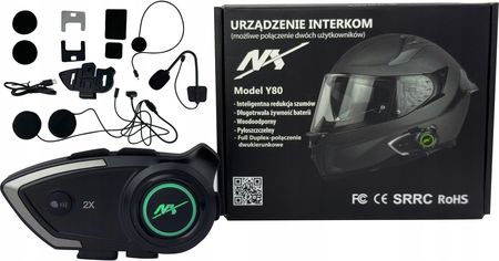 Nx Interkom Y-80 Zestaw Słuchawkowy Do Komunikacji Bluetooth Uniwersalny