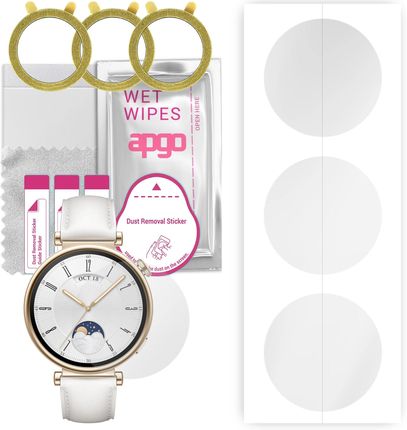 3x Folia hydrożelowa do Huawei Watch GT4 41 mm - apgo Smartwatch Hydrogel Protection Ochrona na ekran smartwatcha
