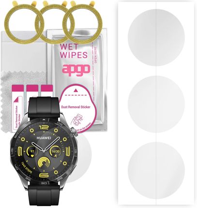 3x Folia hydrożelowa do Huawei Watch GT4 46 mm - apgo Smartwatch Hydrogel Protection Ochrona na ekran smartwatcha