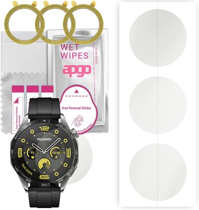 3x Folia hydrożelowa MATOWA do Huawei Watch GT4 46 mm - apgo Smartwatch Hydrogel MATTE Protection Ochrona na ekran smartwatcha