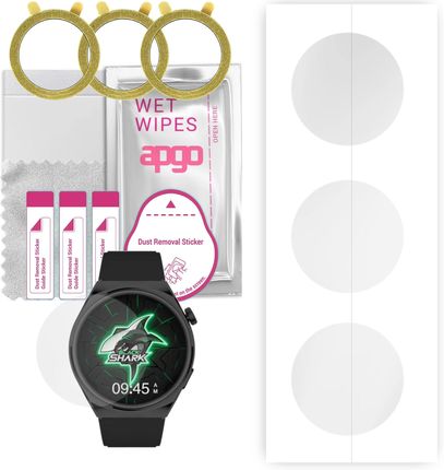 Apgo 3x Folia hydrożelowa do Black Shark S1 - Smartwatch Hydrogel Protection Ochrona na ekran smartwatcha