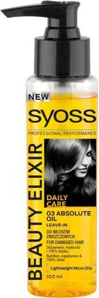 Syoss Professional Beauty Elixir Absolute Oil Eliksir Piękności Z Olejkiem Absolutnym Włosy Suche Zniszczone 100 ml