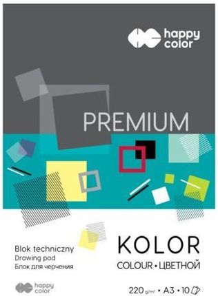 Happy Color Blok Techniczny A3 Premium 220 G/M² 10 Ark. Kolorowy