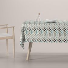 Dekoria Obrus Prostokątny Wzór Geometryczny W Odcieniach Pastelowego Błękitu I Beżu Na Jasnym Tle Modern 100X100 Cm