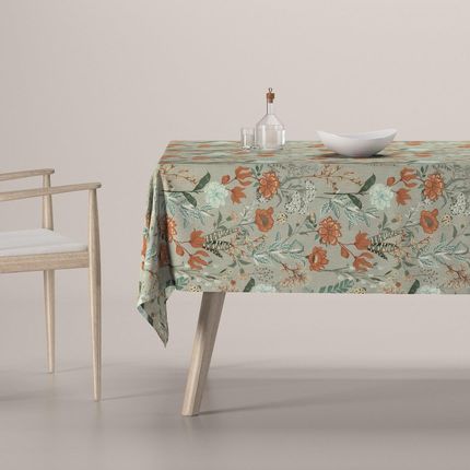 Dekoria Obrus Prostokątny Kolorowe Kwiaty Na Szarym Tle Flowers 130X160 Cm