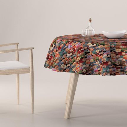 Dekoria Obrus Okrągły Czerwono Niebieski Intenso Premium 160X160 Cm