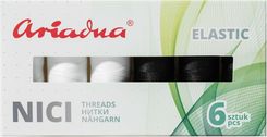 Zdjęcie Zestaw 6 Nici Elastycznych Do Szycia Ariadna Elastic White&Black Artyn Flex 120/180M - Opalenica