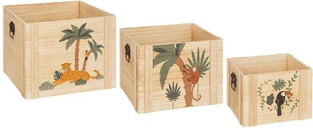 Zestaw 3 drewnianych pudełek Jungle