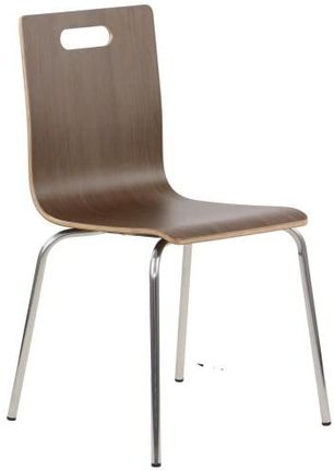 Krzesło konferencyjne, laminowane, stelaż ze stali nierdzewnej, kubełek w kolorze ciemny orzech, WERDI A
