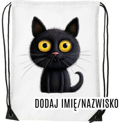 Timeforf Worek Na Buty Z Imieniem Do Przedszkola Szkoły Żłobka Kot7