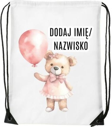 Timeforf Worek Na Buty Z Imieniem Do Przedszkola Szkoły Żłobka Misiek34