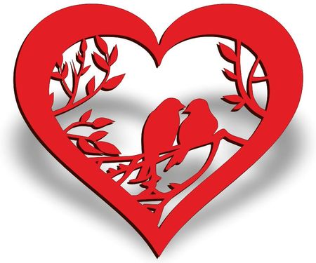 Świeczkowy Zawrót Głowy Serce Z Ptaszkami Napis Dekoracyjny Walentynki Miłość Kocham Cię Sklejka Hdf Decoupage 12005014