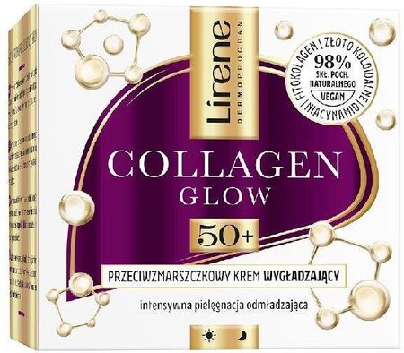 Krem Lirene Collagen Glow Przeciwzmarszczkowy Wygładzający 50+ 