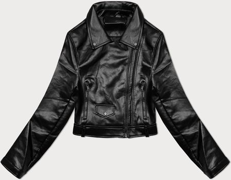 Skórzana kurtka z klapami J Style czarna (11Z8128)