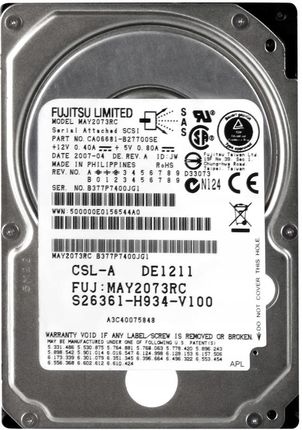 Fujitsu A3C40075848 73GB 10K 8MB Sas 2.5'' MAY2073RC (S26361H934V100)