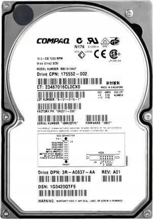 Compaq 175552-002 18.2GB 7.2K Scsi 3.5' BB01813467 (175552002)