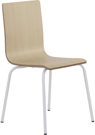 Stema - Sh Stacjonarne Krzesło Konferencyjne, Laminowane, Stelaż Biały, Kubełek W Kolorze Naturalnym, Werdi B