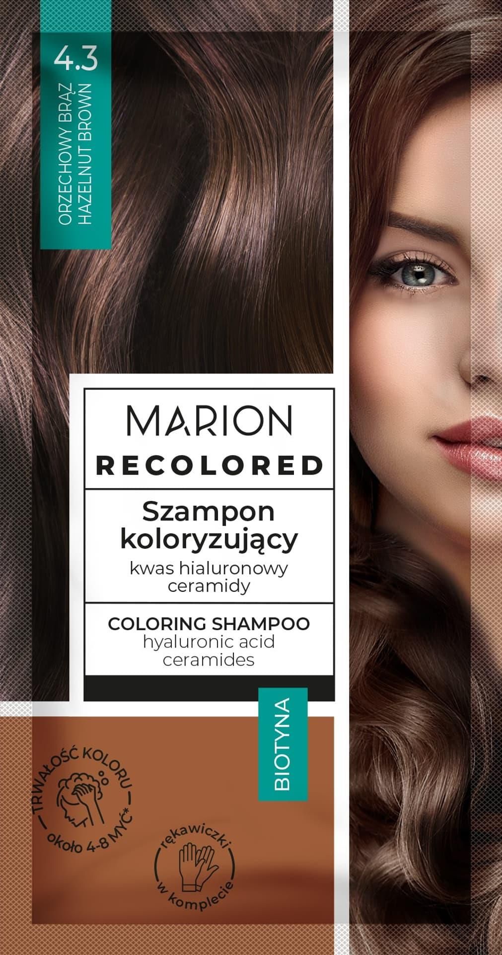 Zdjęcie Marion Recolored Szampon Koloryzujący Nr 4.3 Orzechowy Brąz 4-8 Myć 35 ml - Bychawa