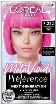 L'Oreal Paris Preference Metavivids Farba Do Włosów 7.222 Meta Pink