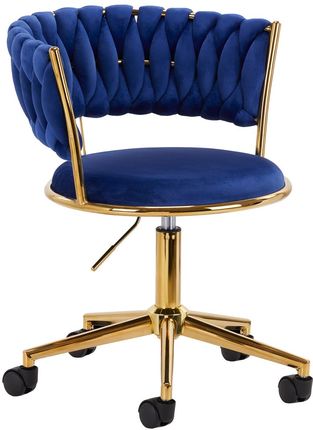 4Rico Krzesło Obrotowe Qs-Gw01G Aksamit Granatowe