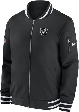 Męska kurtka typu bomberka z zamkiem na całej długości Nike Coach (NFL Las Vegas Raiders) - Czerń