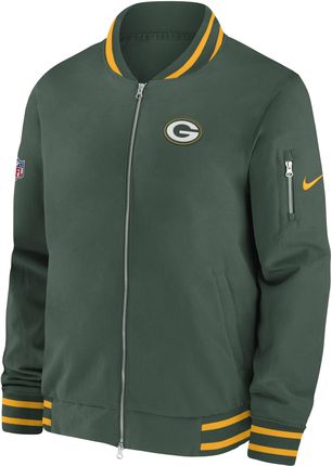 Męska kurtka typu bomberka z zamkiem na całej długości Nike Coach (NFL Green Bay Packers) - Zieleń
