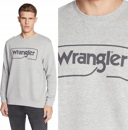 Wrangler Frame Logo Crew Mid Grey Melee Szara Bluza Z Logo