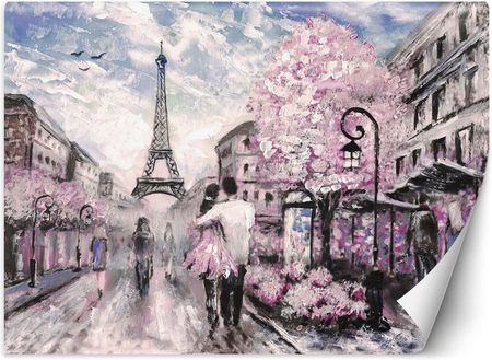 Caro Fototapeta Spacer po Paryżu malowany 100x70