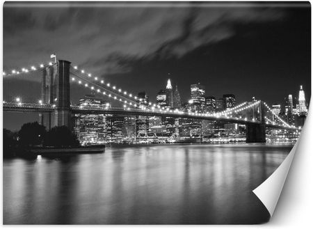 Caro Fototapeta Most Brookliński nocą Nowy Jork 200x140