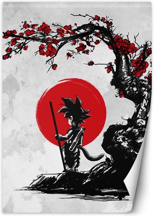 Caro Fototapeta Son Goku pod czerwonym drzewem wiśni DDJVigo 100x140