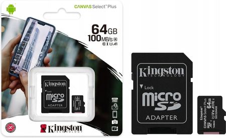 Kingston Microsd 100Mb/S 64GB Canvas