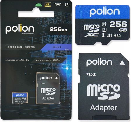 Polion Microsd 256GB C10/U3/V30 4K Adapter Sd (Plnmc001)