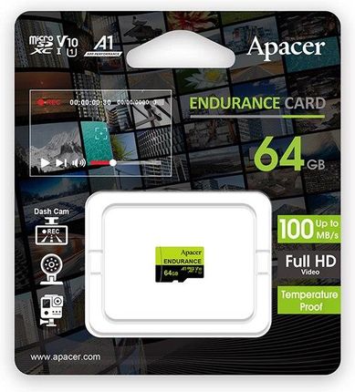 Apacer Endurance 64GB Micro SDXC Ap64Gedm0D05-R Uhs-I U3 (Class 10) V30 A1