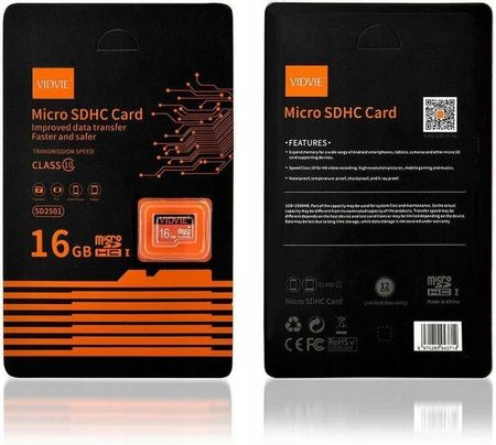 Vidvie Micro Sdhc 16GB Czarny