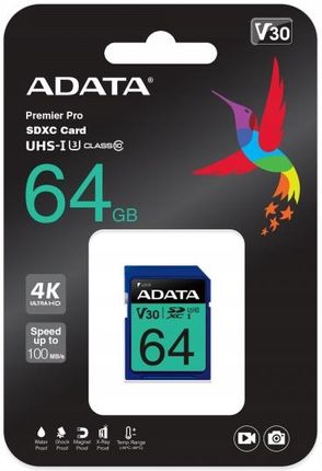 Adata Sd Securedigital 64GB SDXC Uhs1 100Mbs