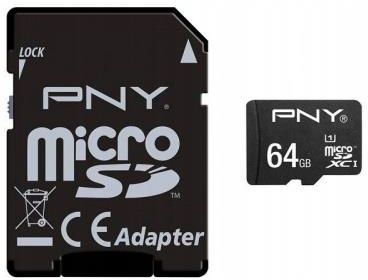Pny MicroSD Performance 64GB z adapterem