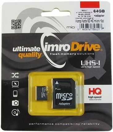 Imro Karta micro Sdhc 64GB+1 adapter cl10