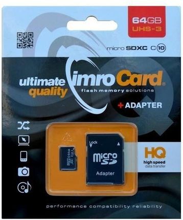Imro MicroSDXC 64Gb Adp 10C Uhs 3