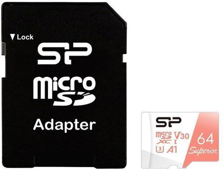 Silicon Power microSDXC Superior 64GB V30 UHS-1 U3 A1 + ADAPTER