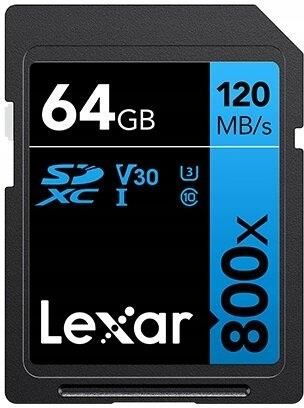 Lexar SDXC 800x Sdhc/SDXC 64GB odczytu do 120 MB/s Blue