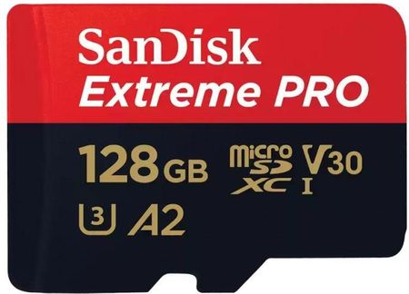 Sandisk KARTA EXTREME PRO microSDXC 128GB 200/90 MB/s A2 C10 V30 UHS-I U3