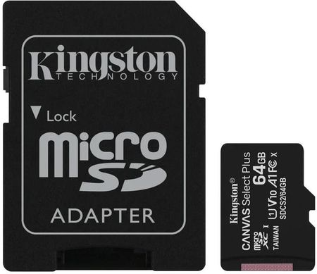 Kingston microSDXC 3x64GB Canvas Select Plus Class 10 UHS-I U1 V10 A1 + SD-adapter (740617299007)