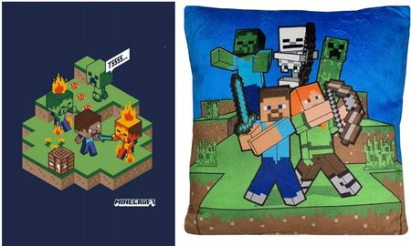 Zestaw Kocyk Koc Poduszka Minecraft Dla Dziecka Klocki Gra