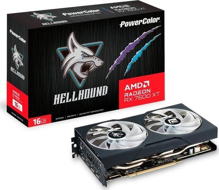 Power Color Hellhound Radeon RX 7600 XT 16GB GDDR6   (RX7600XT16GLOC)