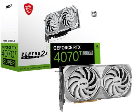 Msi GeForce RTX 4070 Ti SUPER VENTUS 2X OC 16GB GDDR6X (RTX4070TISUPER16GVENTUS2XWHITEOC)