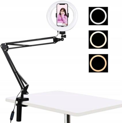 Supero Lampa pierścieniowa led ring makijaż statyw selfie na blat stół biurko (5903814699598)