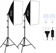 Zdjęcie Puluz 2x Lampy Studyjne Softbox cm Żarówki Led (50X70) - Aleksandrów Łódzki